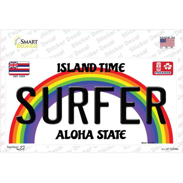 Surfer Hawaii Novelty Sticker Decal