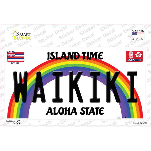 Waikiki Hawaii Novelty Sticker Decal