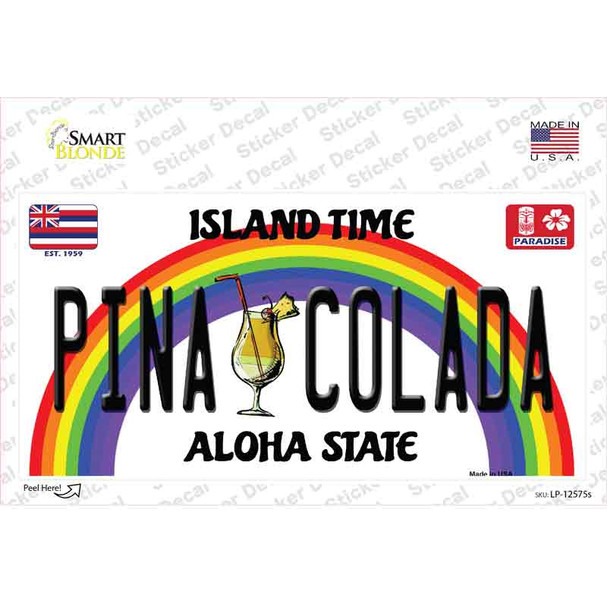 Pina Colada Hawaii Novelty Sticker Decal