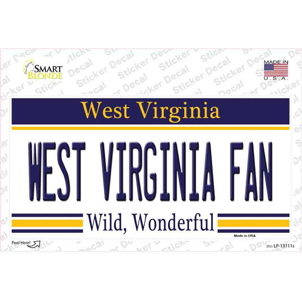 West Virginia Fan Novelty Sticker Decal