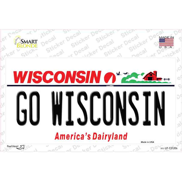 Go Wisconsin Novelty Sticker Decal