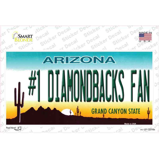 Number 1 Diamondbacks Fan Novelty Sticker Decal