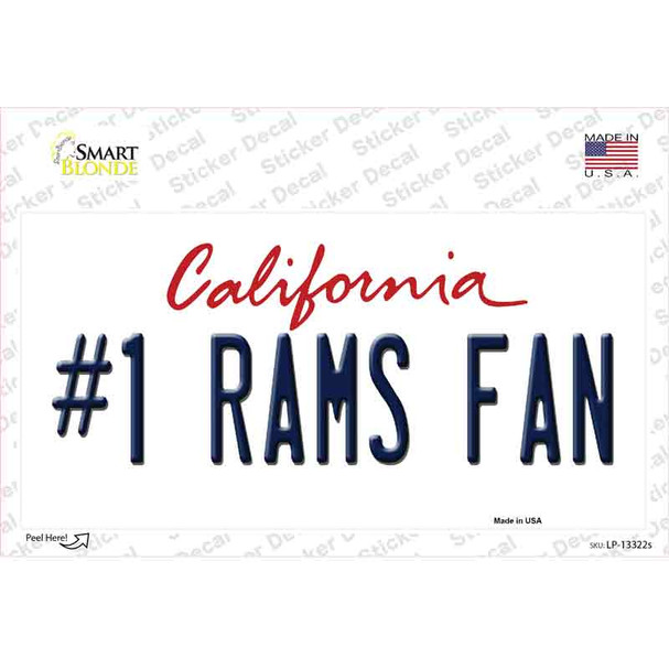 Number 1 Rams Fan Novelty Sticker Decal