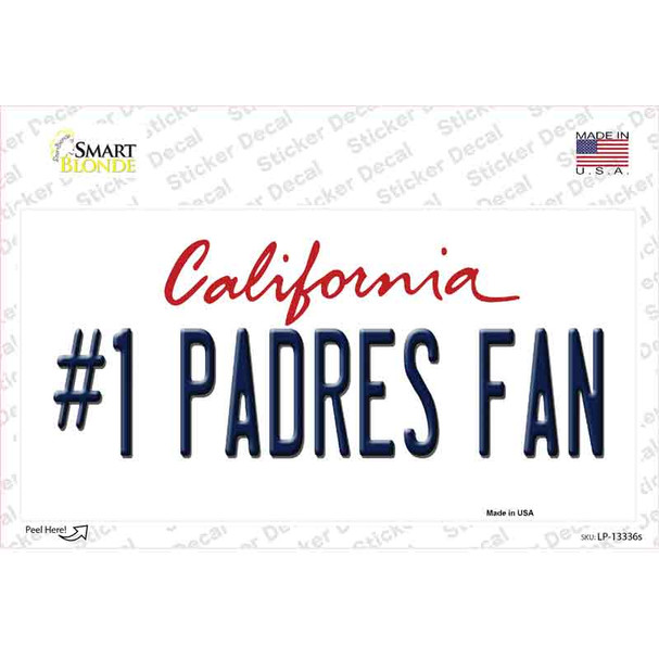 Number 1 Padres Fan Novelty Sticker Decal