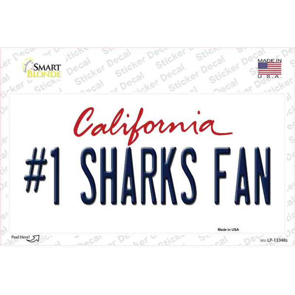 Number 1 Sharks Fan Novelty Sticker Decal
