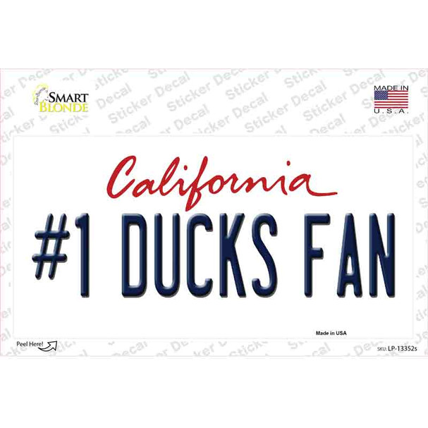 Number 1 Ducks Fan Novelty Sticker Decal