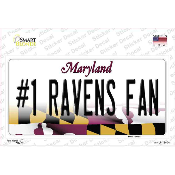 Number 1 Ravens Fan Novelty Sticker Decal