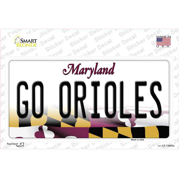 Go Orioles Novelty Sticker Decal