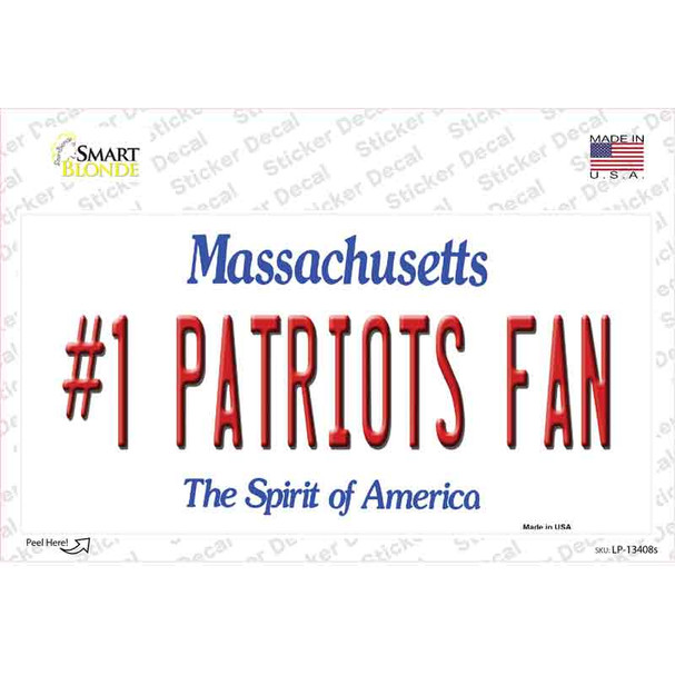 Number 1 Patriots Fan Novelty Sticker Decal