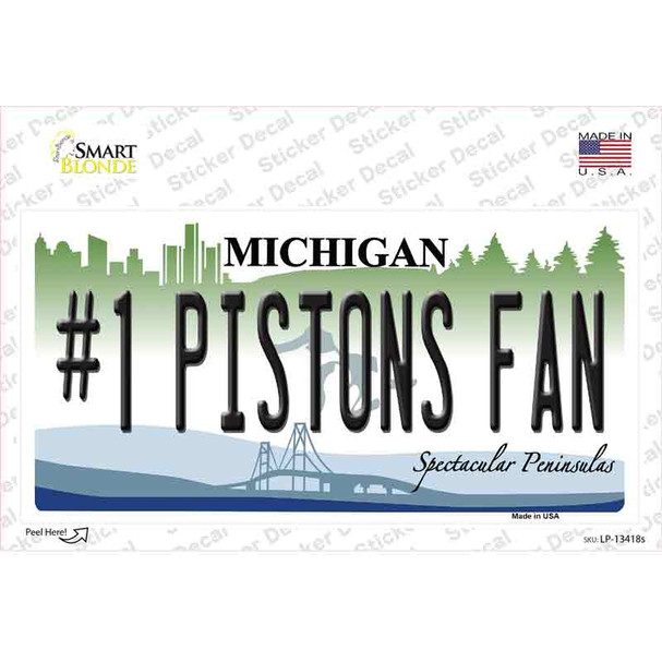 Number 1 Pistons Fan Novelty Sticker Decal