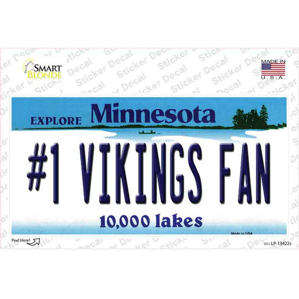Number 1 Vikings Fan Novelty Sticker Decal