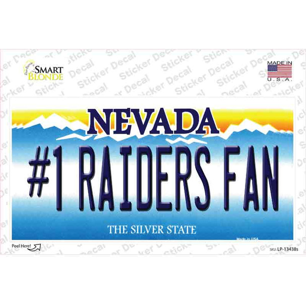 Number 1 Raiders Fan Novelty Sticker Decal