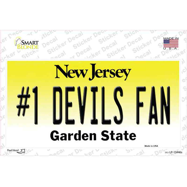 Number 1 Devils Fan Novelty Sticker Decal