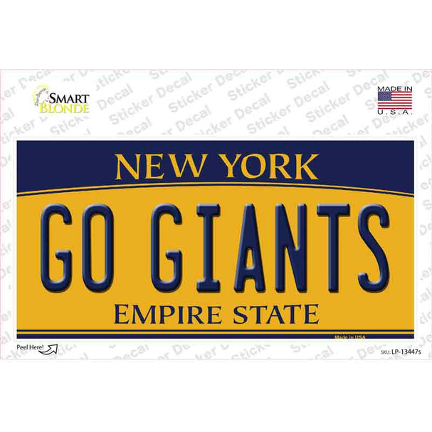 New York Go Giants Novelty Sticker Decal