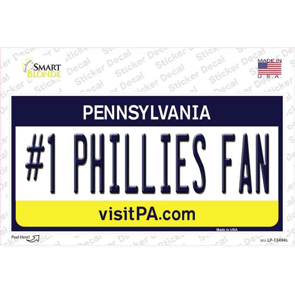 Number 1 Phillies Fan Novelty Sticker Decal