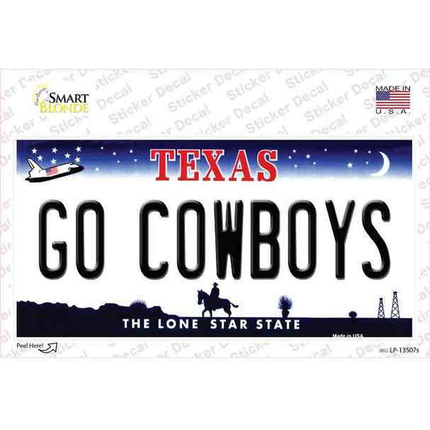 Go Cowboys Novelty Sticker Decal