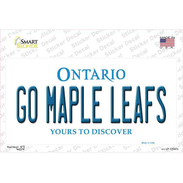 Go Maple Leafs Novelty Sticker Decal