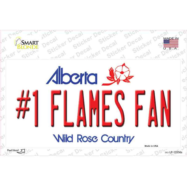 Number 1 Flames Fan Novelty Sticker Decal