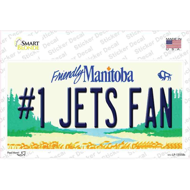 Number 1 Jets Fan Novelty Sticker Decal