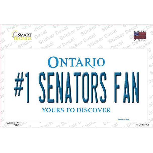 Number 1 Senators Fan Novelty Sticker Decal