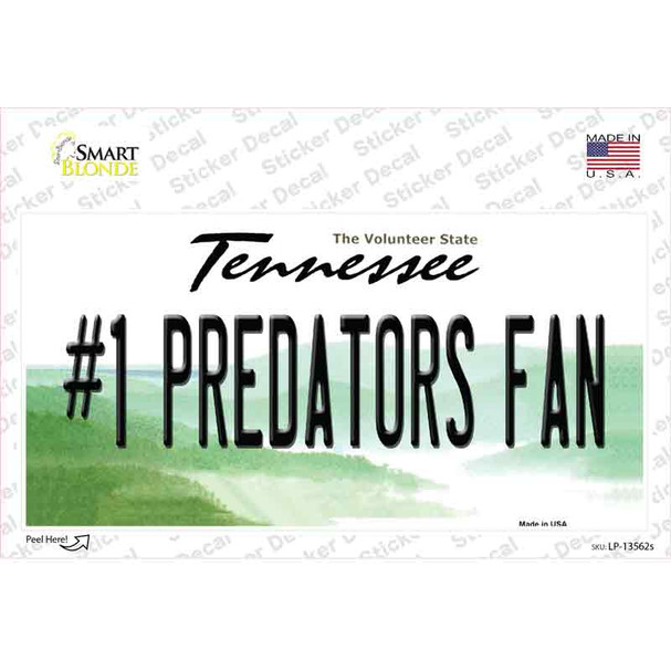 Number 1 Predators Fan Novelty Sticker Decal