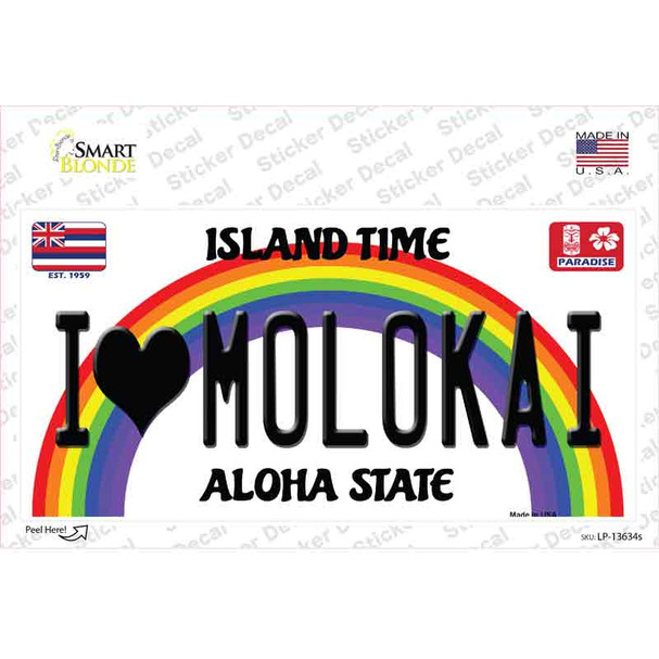 I Heart Molokai Novelty Sticker Decal