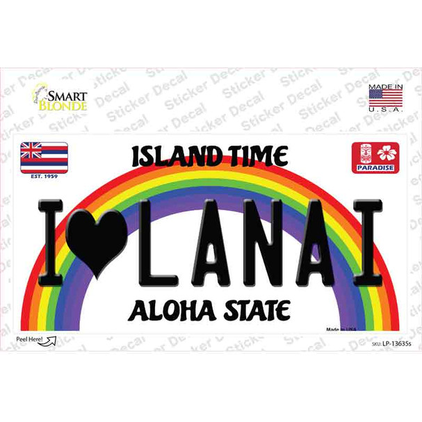 I Heart Lanai Novelty Sticker Decal