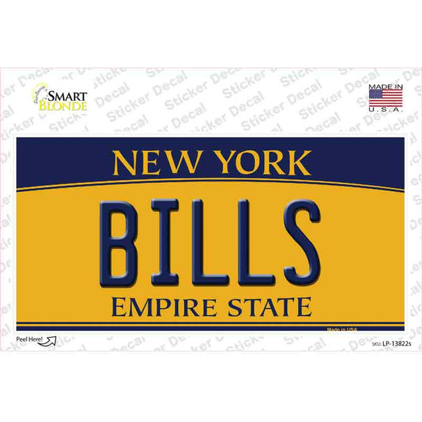 Bills New York Yellow Novelty Sticker Decal