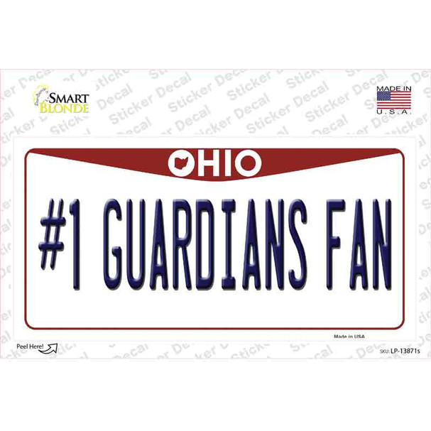 Number 1 Guardians Fan Ohio Novelty Sticker Decal