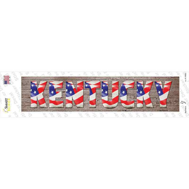 Kentucky USA Flag Lettering Novelty Narrow Sticker Decal