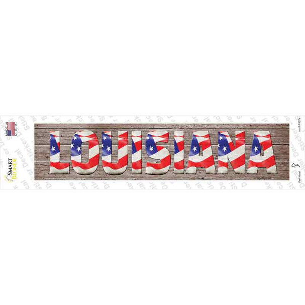 Louisiana USA Flag Lettering Novelty Narrow Sticker Decal