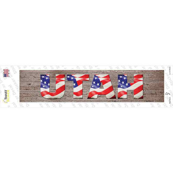 Utah USA Flag Lettering Novelty Narrow Sticker Decal