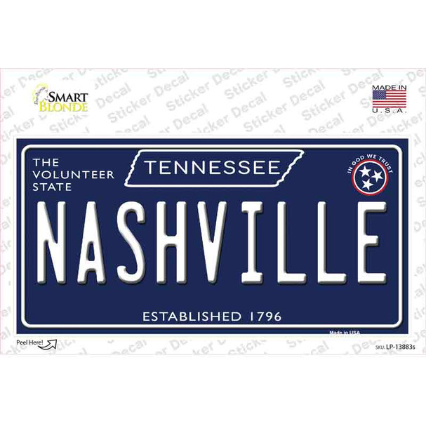 Nashville Tennessee Blue Novelty Sticker Decal