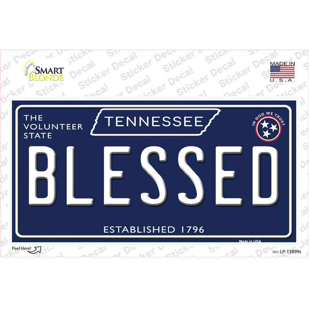 Blessed Tennessee Blue Novelty Sticker Decal