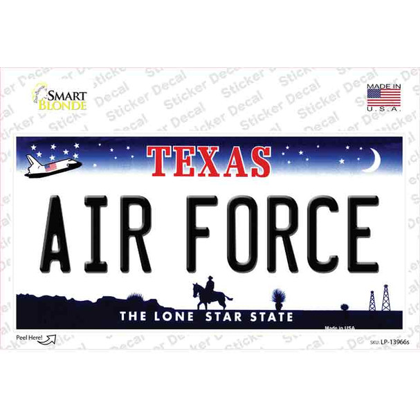 Texas Air Force Novelty Sticker Decal