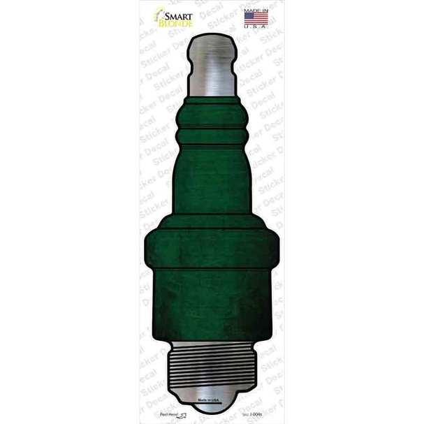 Green Oil Rubbed Novelty Spark Plug Sticker Decal