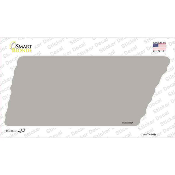 Gray Solid Novelty Tennessee Shape Sticker Decal