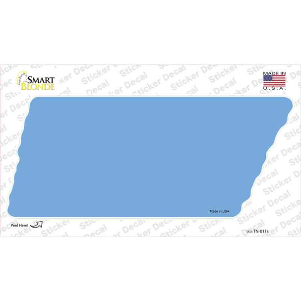 Light Blue Solid Novelty Tennessee Shape Sticker Decal