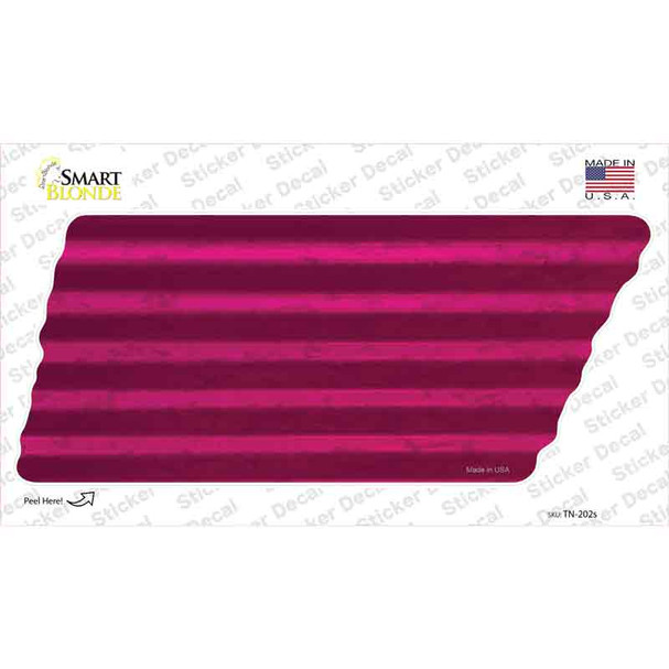 Pink Solid Novelty Corrugated Tennessee Shape Sticker Decal