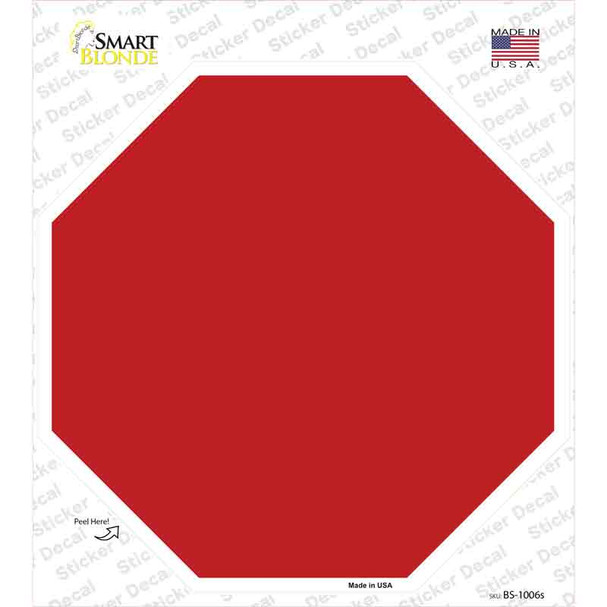 Red Solid Novelty Octagon Sticker Decal