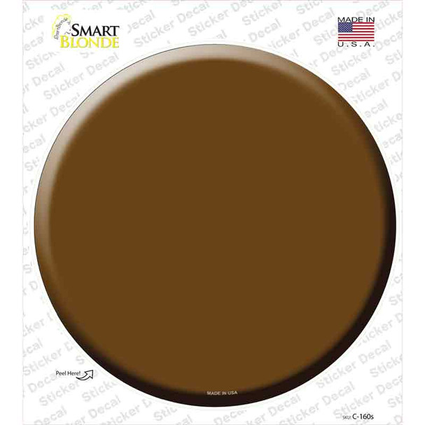 Brown Novelty Circle Sticker Decal