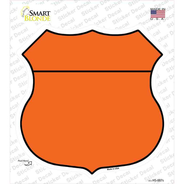 Orange Novelty Highway Shield Sticker Decal