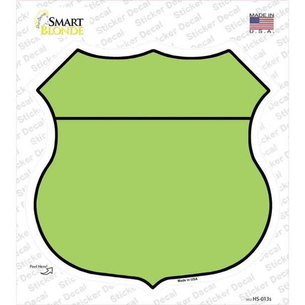 Lime Green Novelty Highway Shield Sticker Decal