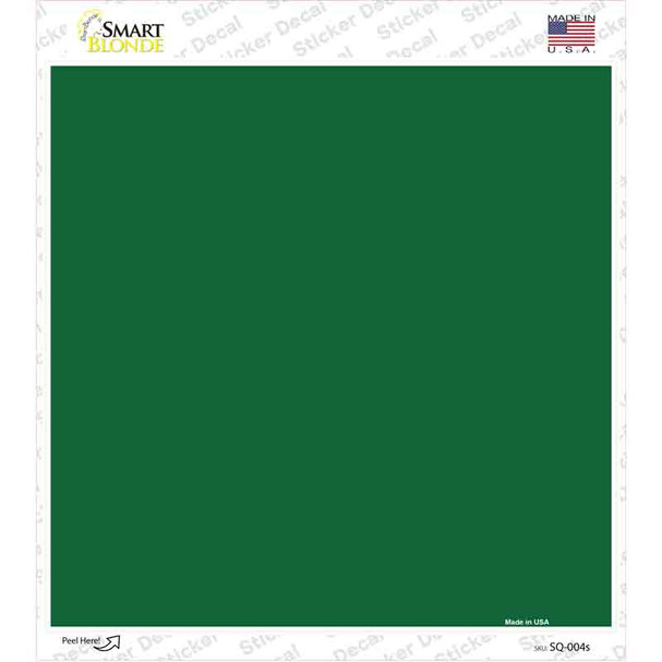 Green Solid Novelty Square Sticker Decal