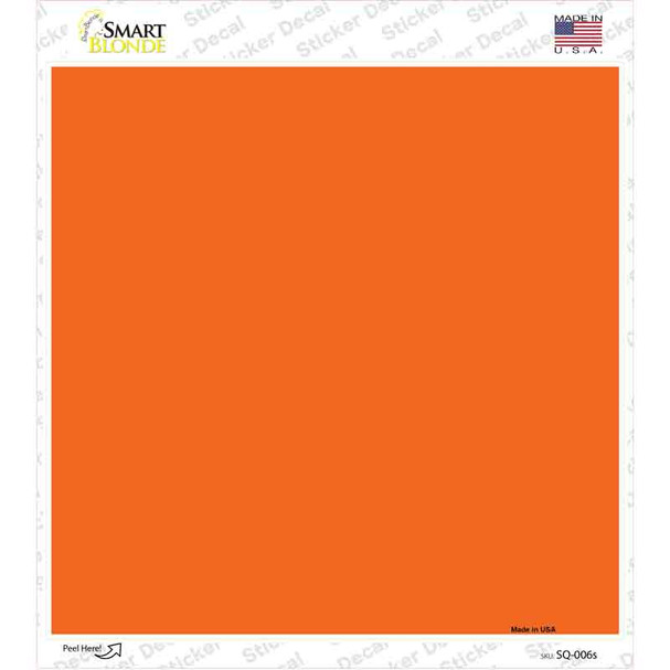 Orange Solid Novelty Square Sticker Decal
