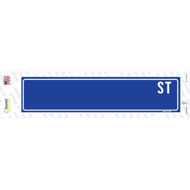 Blue Street Blank Novelty Narrow Sticker Decal
