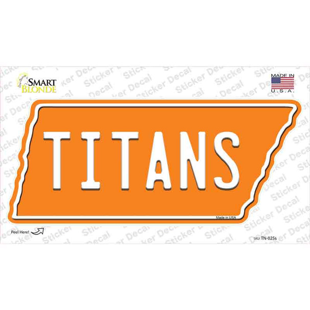 Titans Novelty Tennessee Shape Sticker Decal