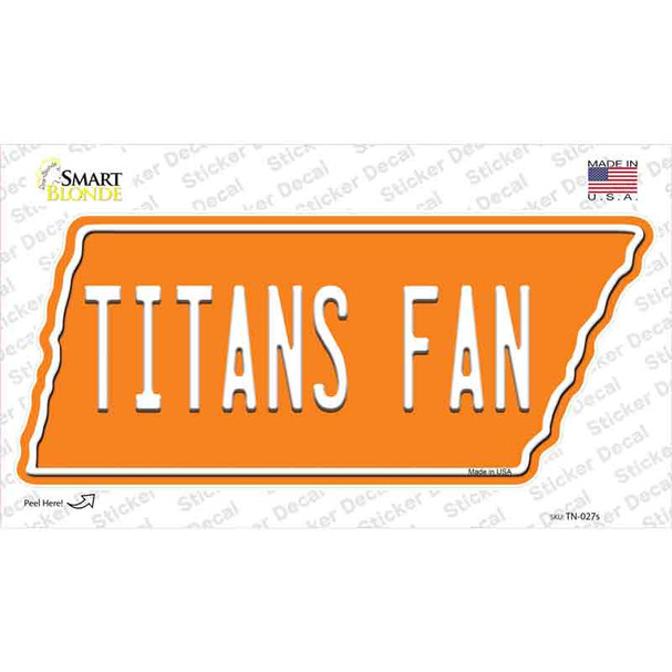 Titans Fan Novelty Tennessee Shape Sticker Decal