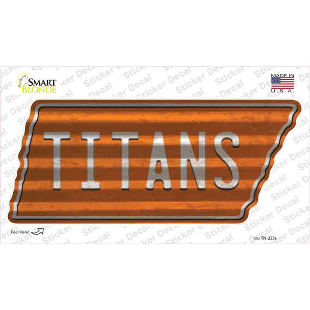 Titans Novelty Corrugated Tennessee Shape Sticker Decal