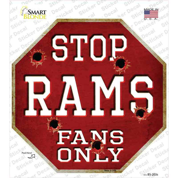 Rams Fans Only Novelty Octagon Sticker Decal